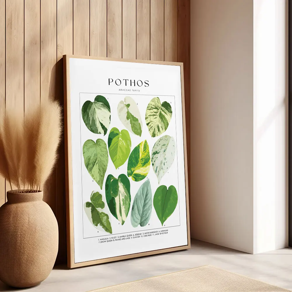 Zielone botaniczne liście - plakat z roślinami Wzór 6