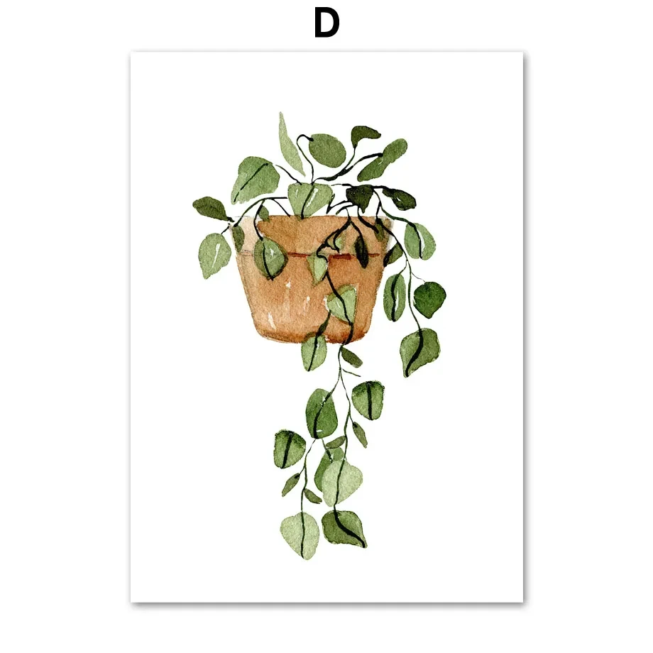 Zielone rośliny i tygrys - botaniczny plakat na płótnie Burgundia