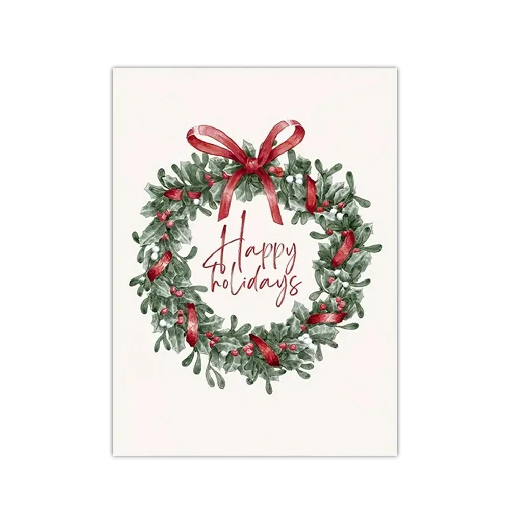 Plakat Zimowy Pejzaż z Jeleniem Fioletowy/фиолетовый
