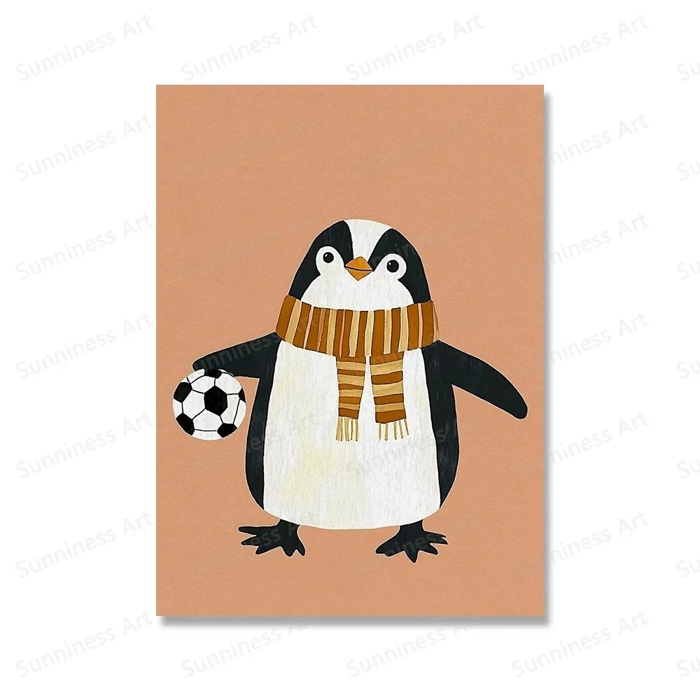 Zwierzęta na deskorolce - zabawny plakat dla dzieci Czerwony