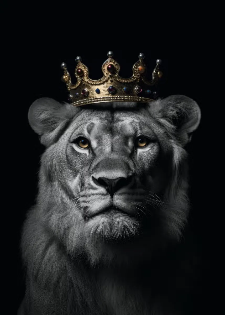 Plakat zwierzęta lew tygrys i małpa Zielony