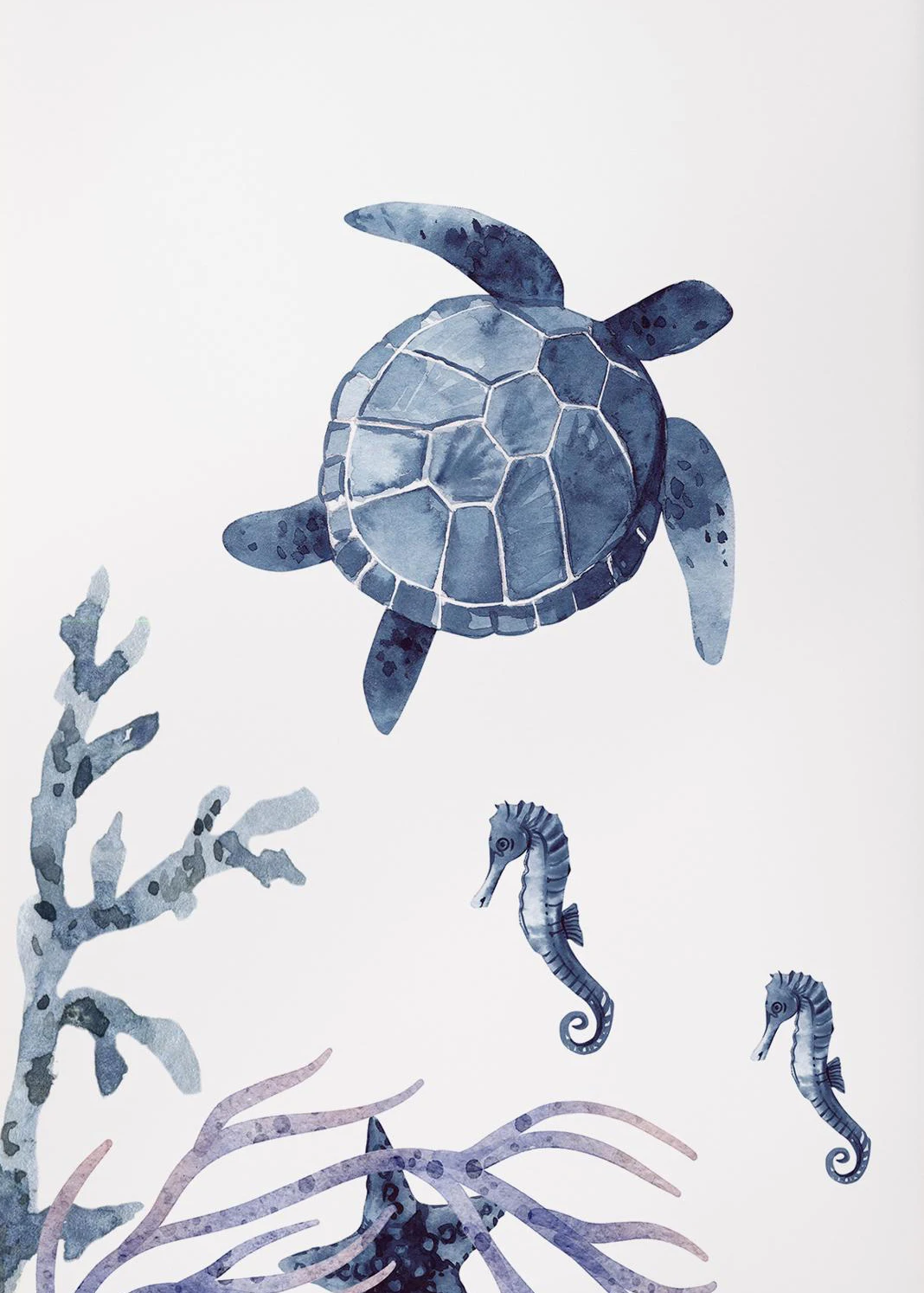 Zwierzęta oceanu - akwarelowy plakat dla dzieci By 9