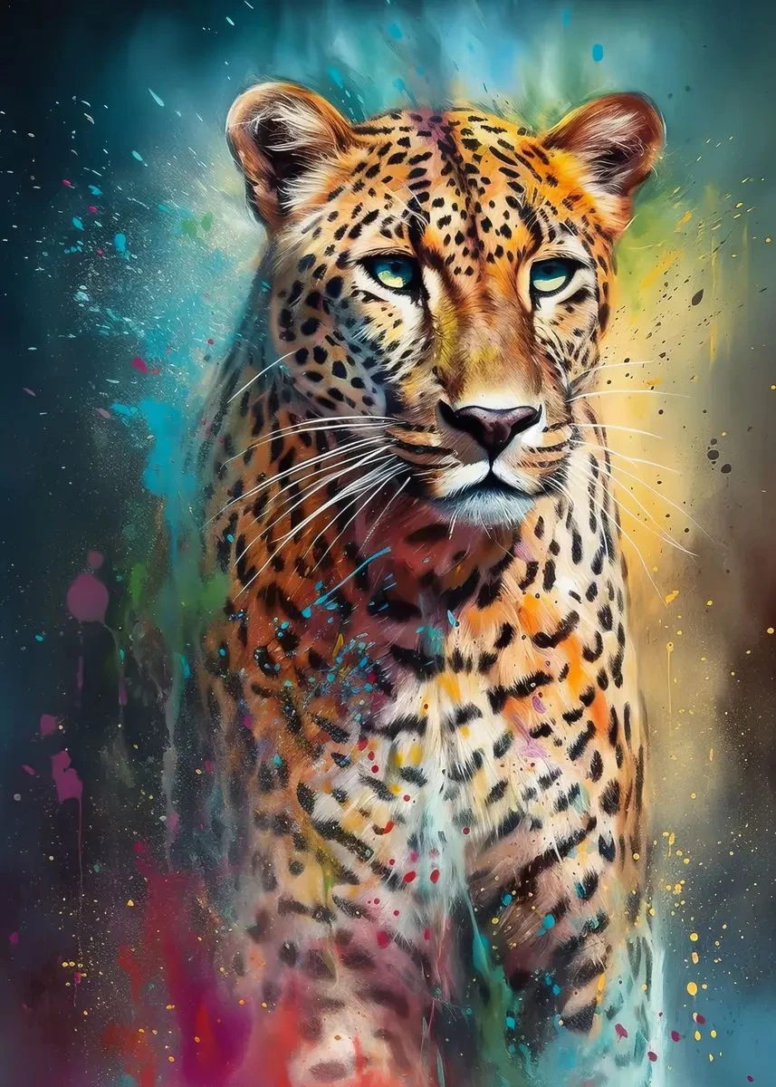 Portret dzikich zwierząt - lew, tygrys, żyrafa Wzór 7