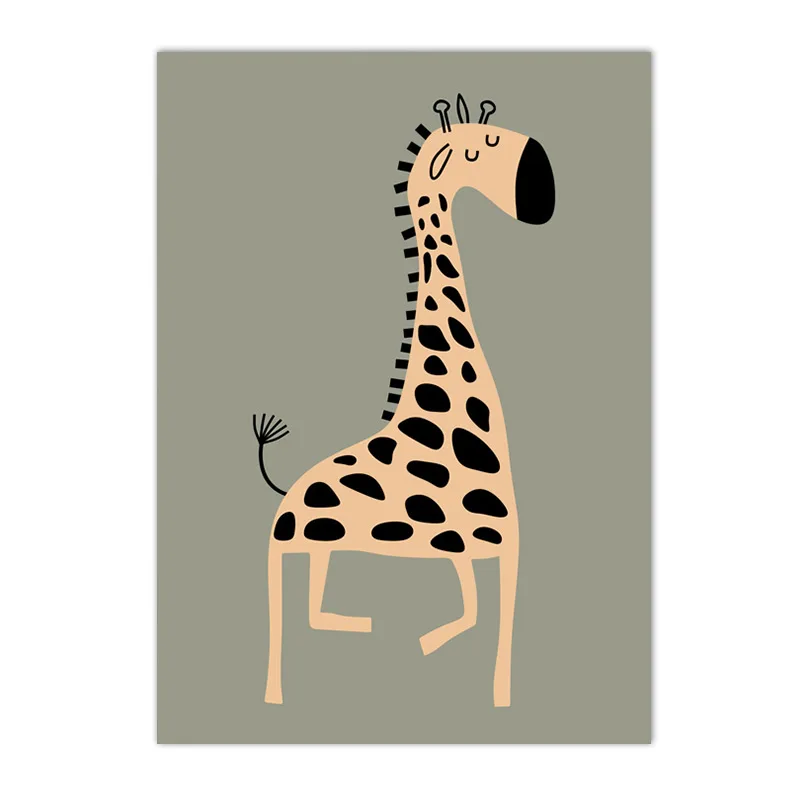 Plakat zwierzęta safari - lew, żyrafa, zebra Biały