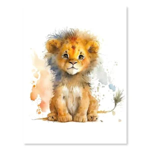 Plakat ze zwierzętami safari do pokoju dziecięcego Fioletowy