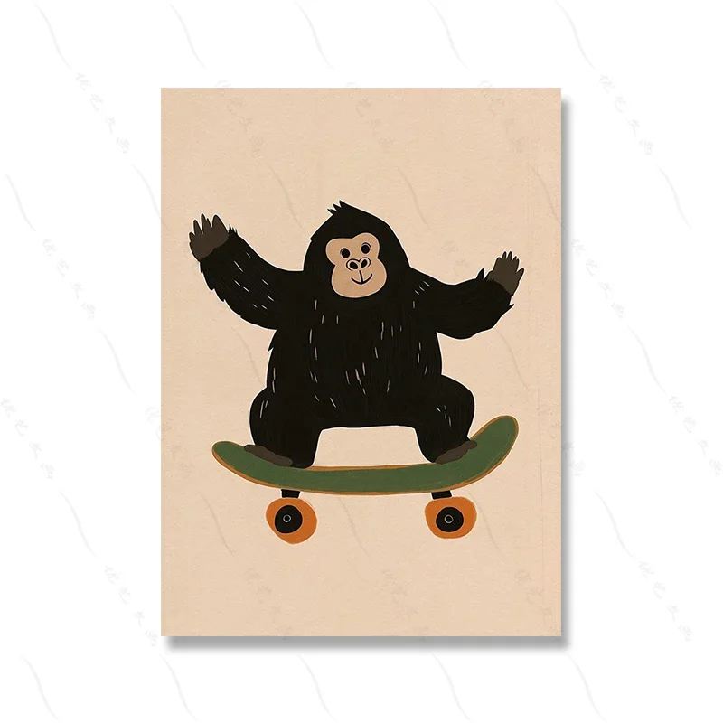 Plakat minimalistyczne zwierzeta safari - slon, lew, leopard Granatowy