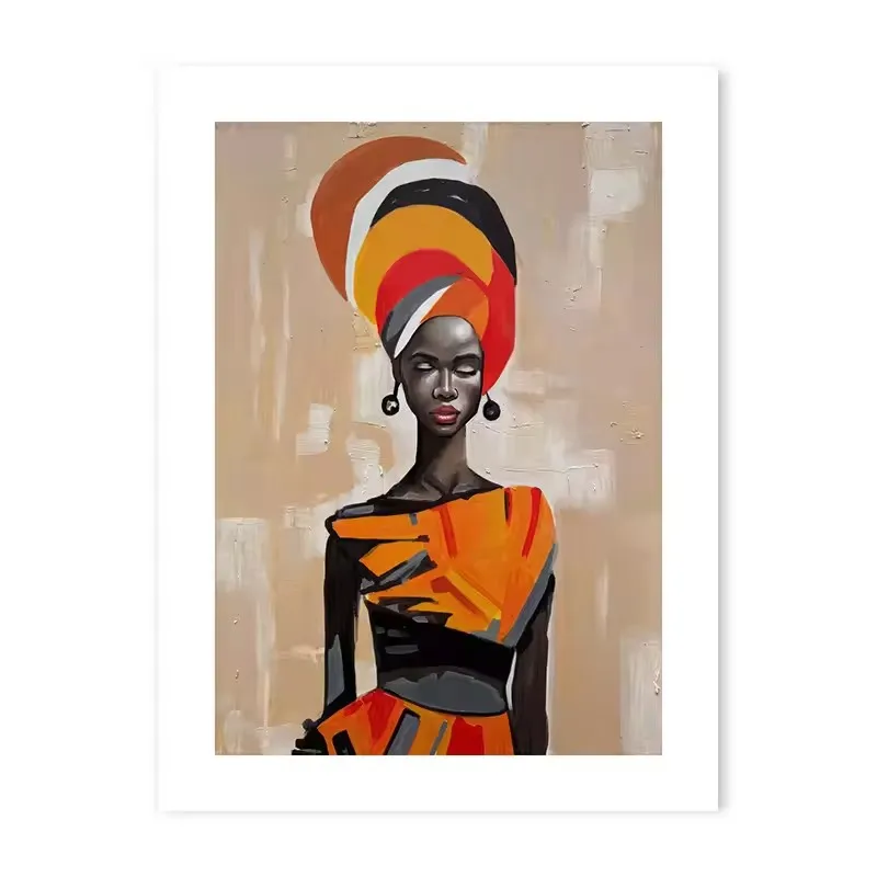 Plakaty abstrakcyjne etno - tryptyk African Woman Wzór 5