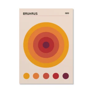 Abstrakcyjne plakaty Bauhaus - pomarańczowa geometria Wzór 1