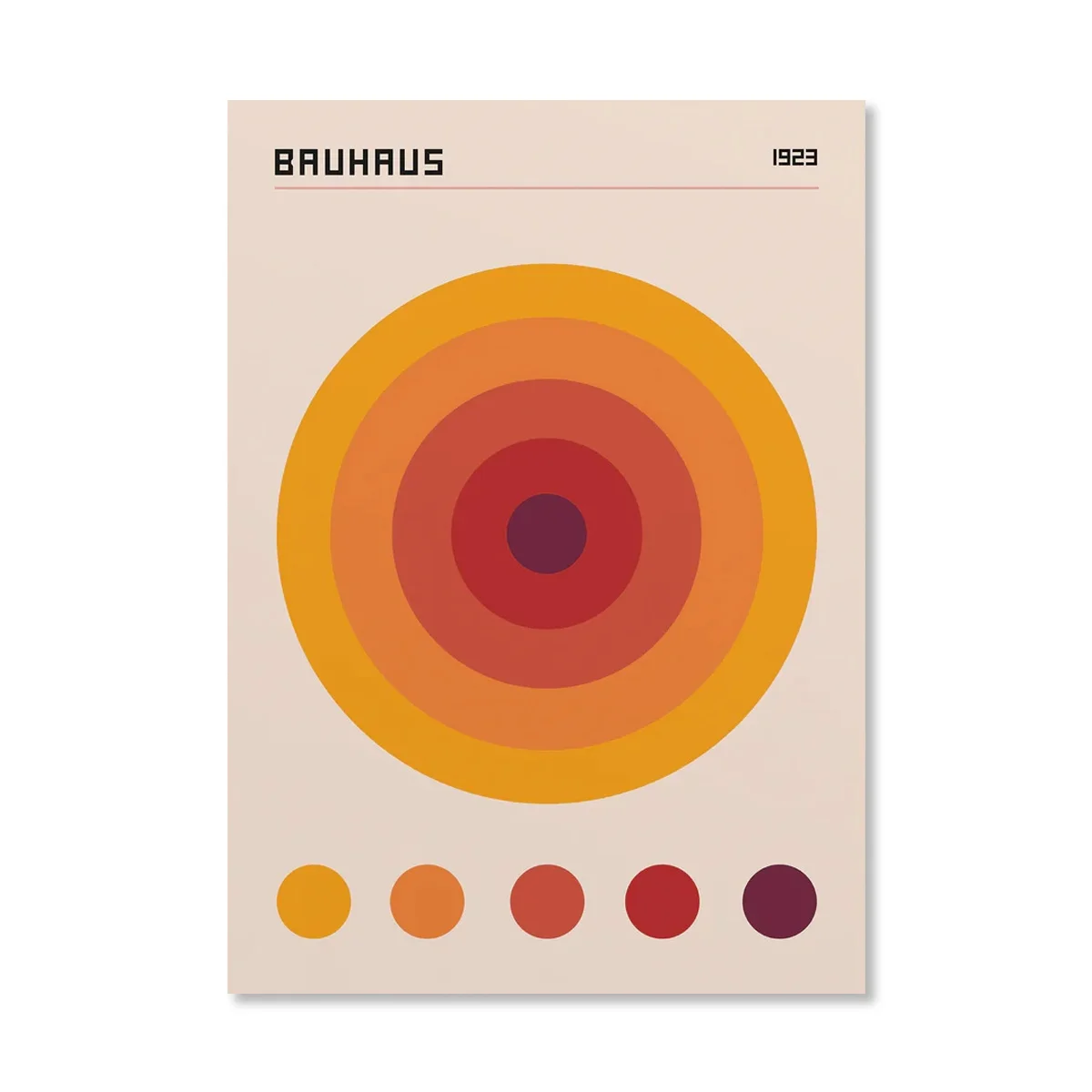 Abstrakcyjne plakaty Bauhaus - pomarańczowa geometria Wzór 1