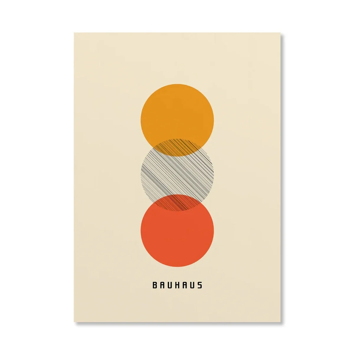 Abstrakcyjne plakaty Bauhaus - pomarańczowa geometria Wzór 3