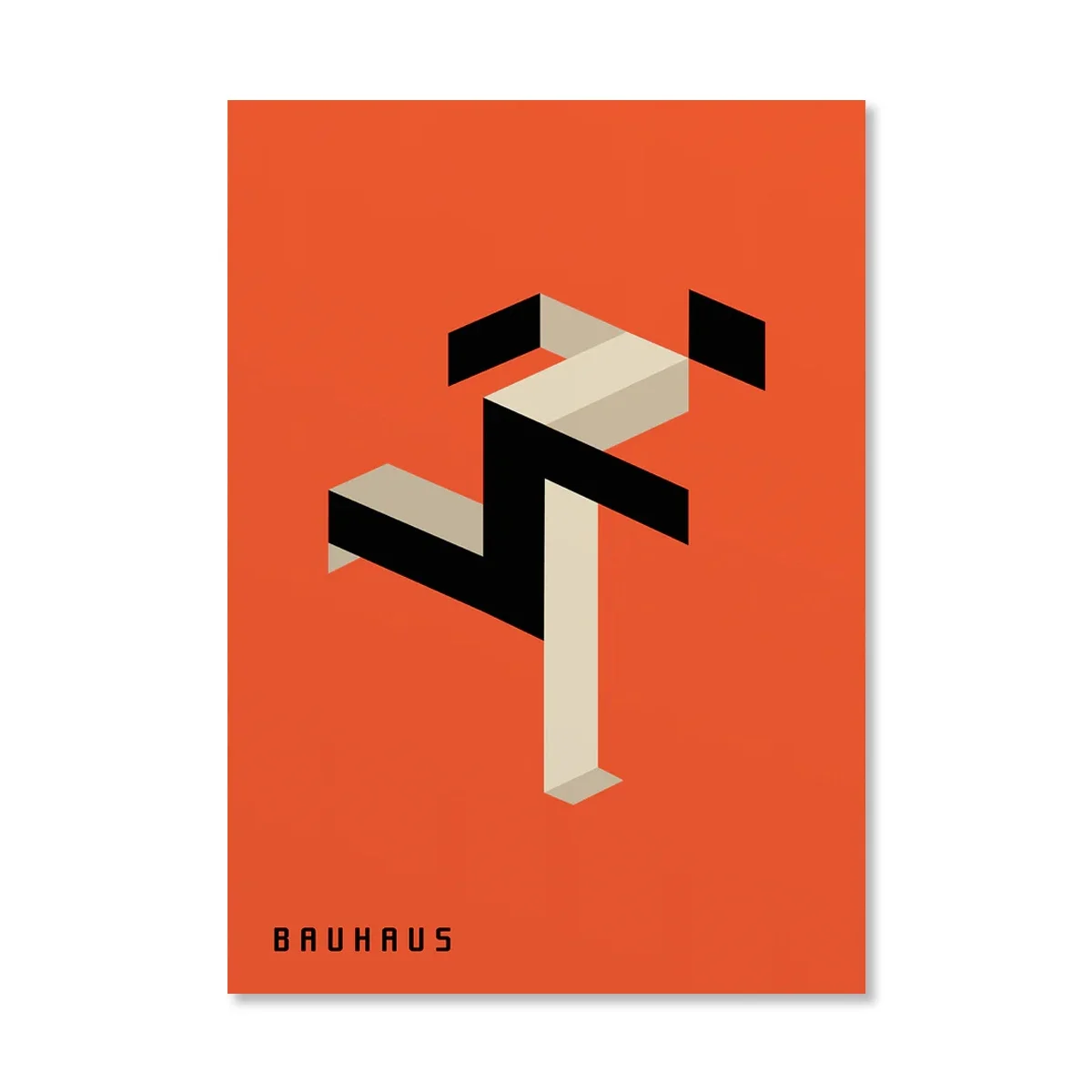 Abstrakcyjne plakaty Bauhaus - pomarańczowa geometria Wzór 5