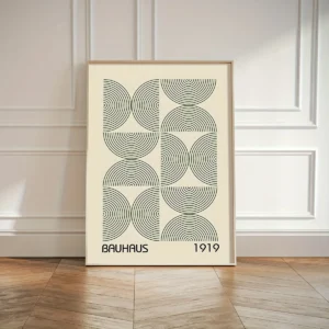 Plakaty Bauhaus geometryczne - zestaw 3 sztuk Biały