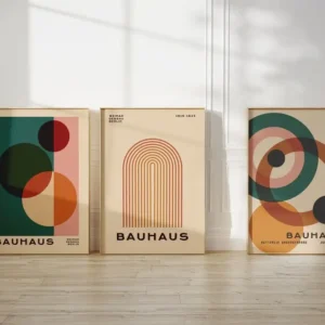 Bauhaus - zestaw 3 plakatów geometrycznych Wzór 1