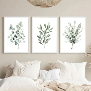Zestaw plakatów botanicznych szałwiowa zieleń 3pcs