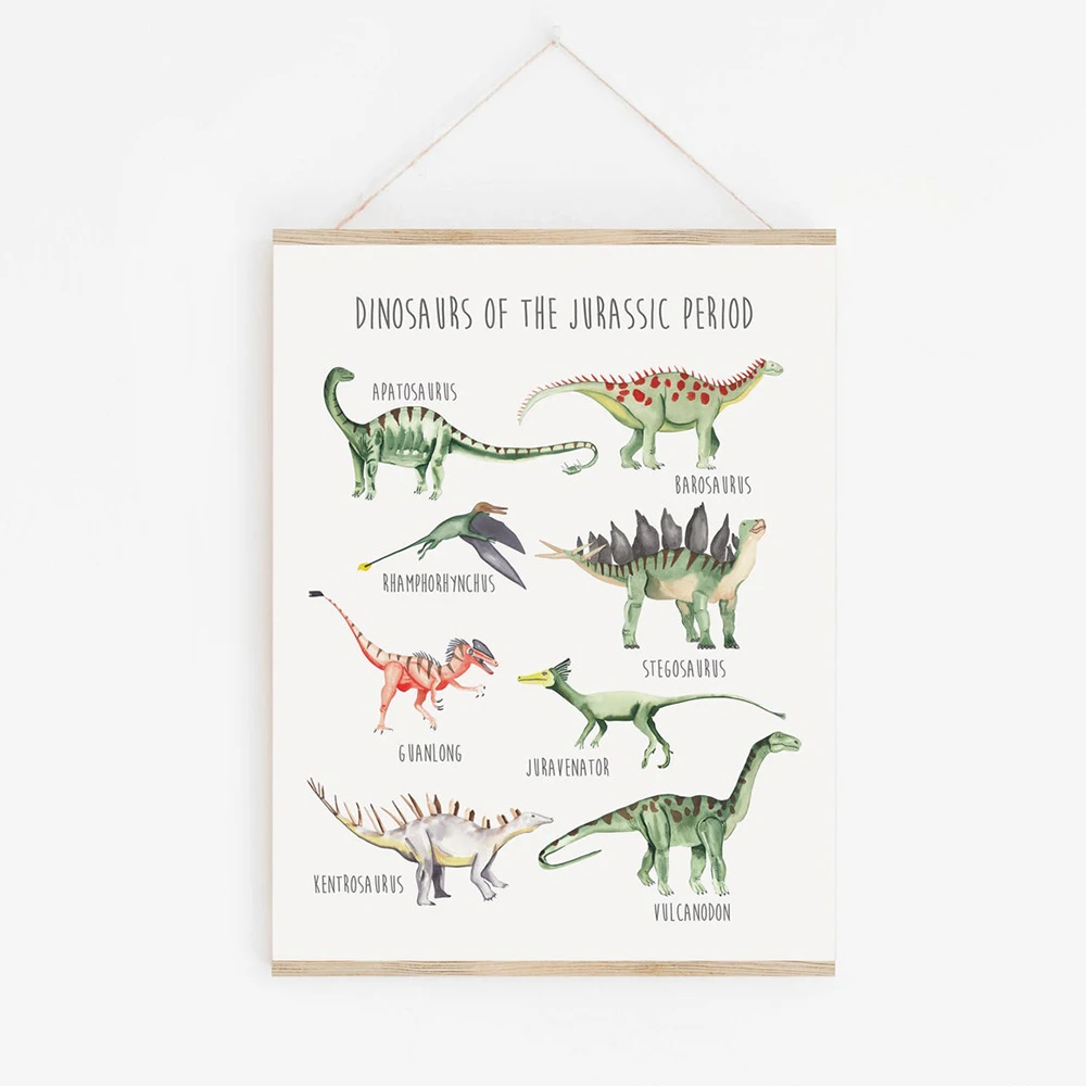 Plakaty dinozaury nowoczesna ilustracja Zielony