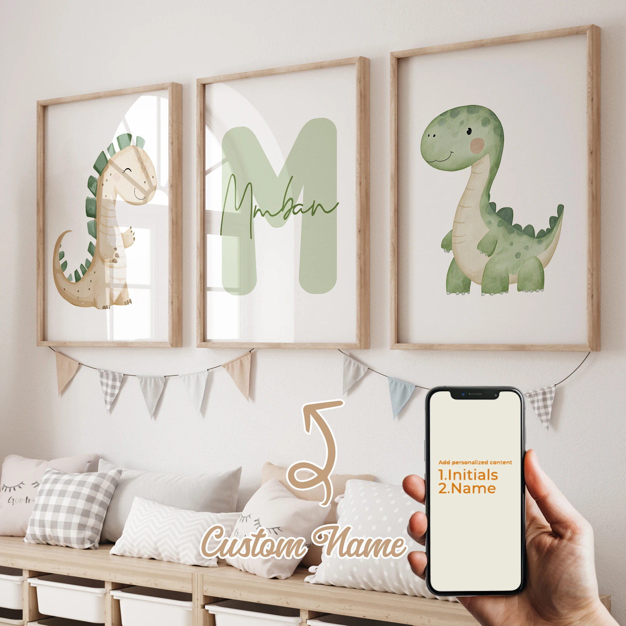 Plakaty z dinozaurami - zestaw 3 sztuki Wzór 1