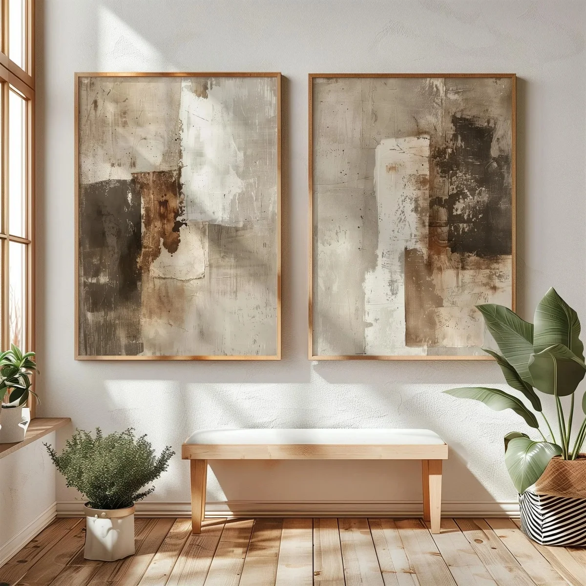 Plakaty góry wabi-sabi - zestaw 2 sztuk Burgundia