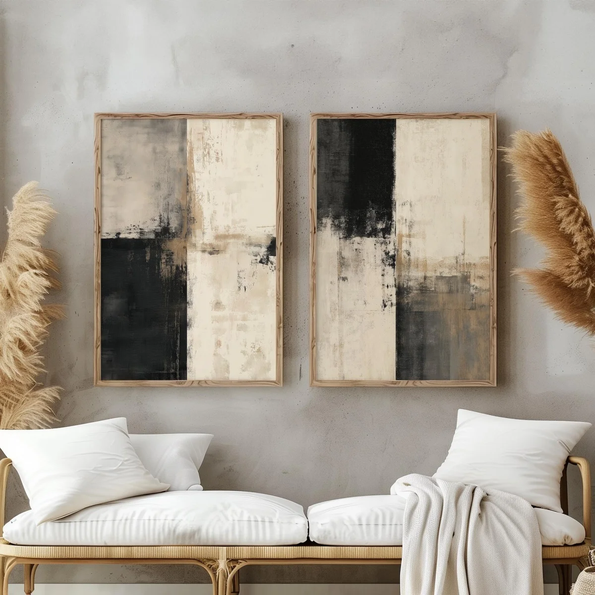 Plakaty góry wabi-sabi - zestaw 2 sztuk Jasnozielony