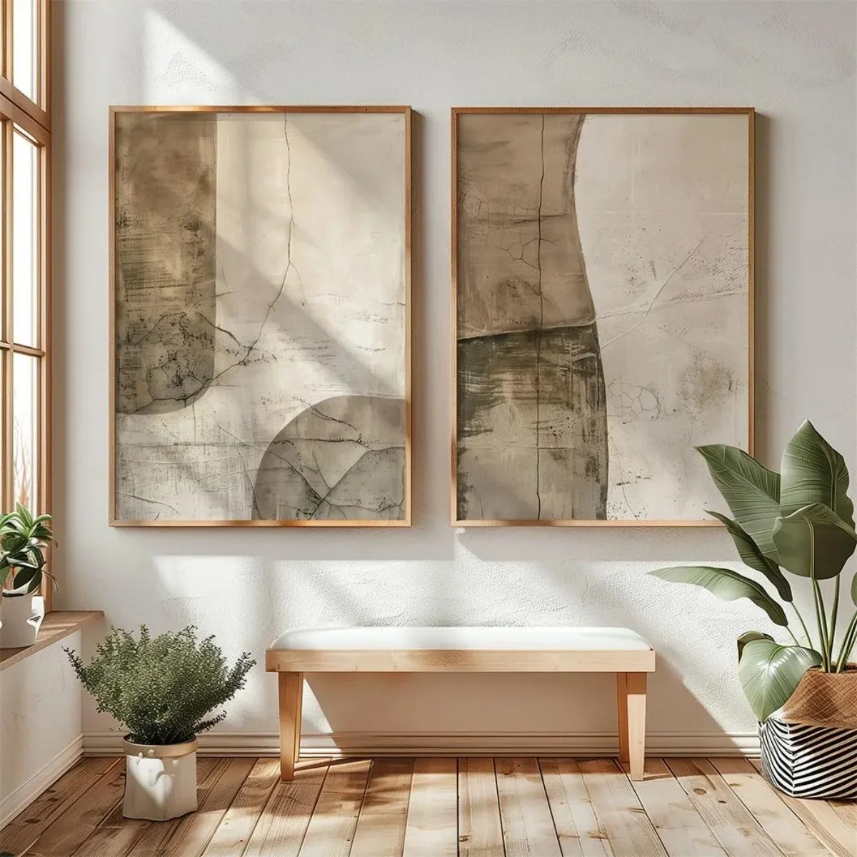 Plakaty góry wabi-sabi - zestaw 2 sztuk Jasnożółty