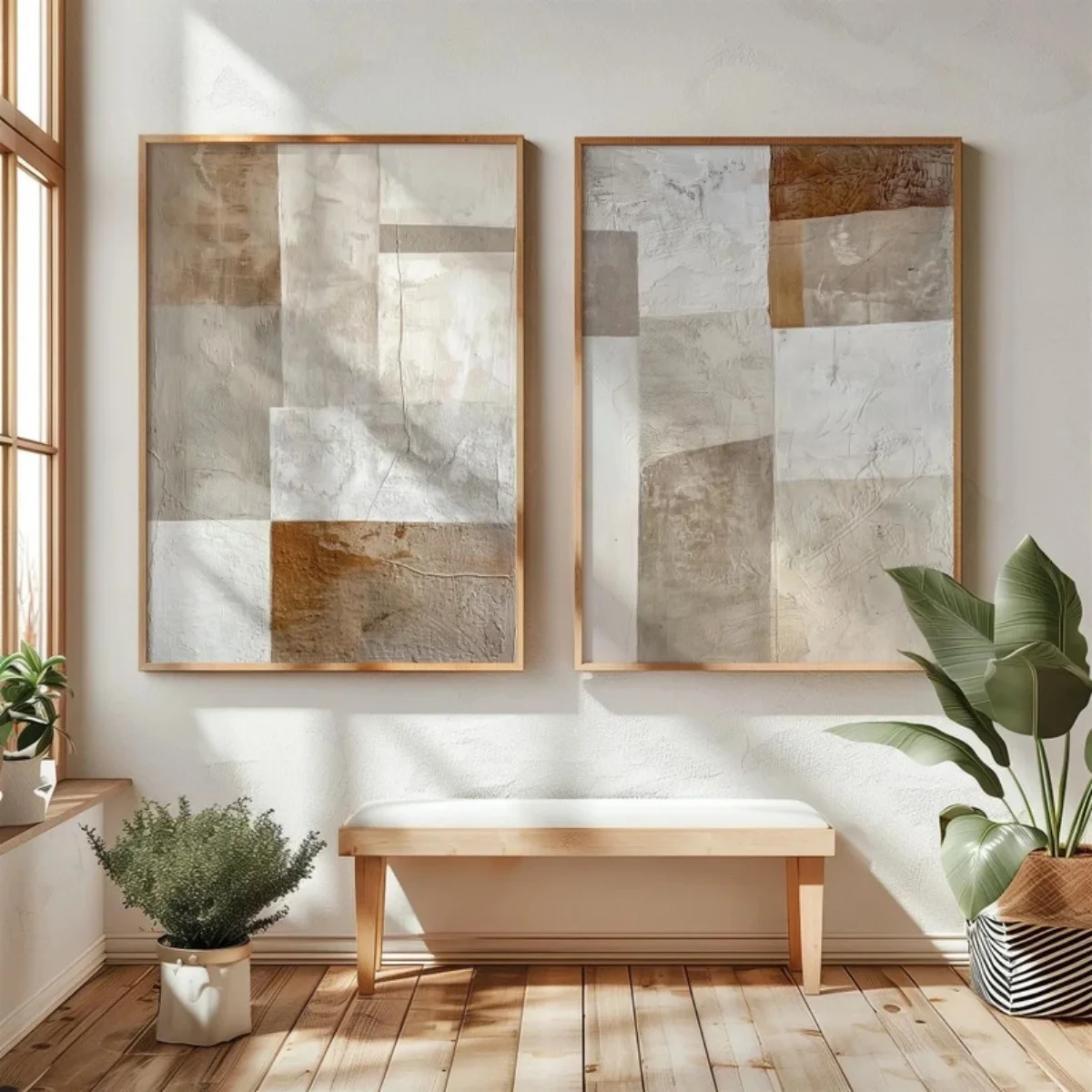 Plakaty góry wabi-sabi - zestaw 2 sztuk żółty