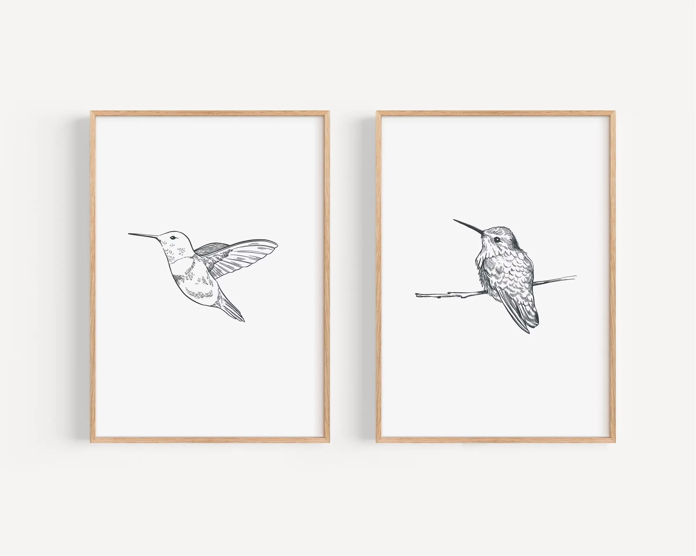 Kolibry retro - zestaw 2 plakatów Wzór 1