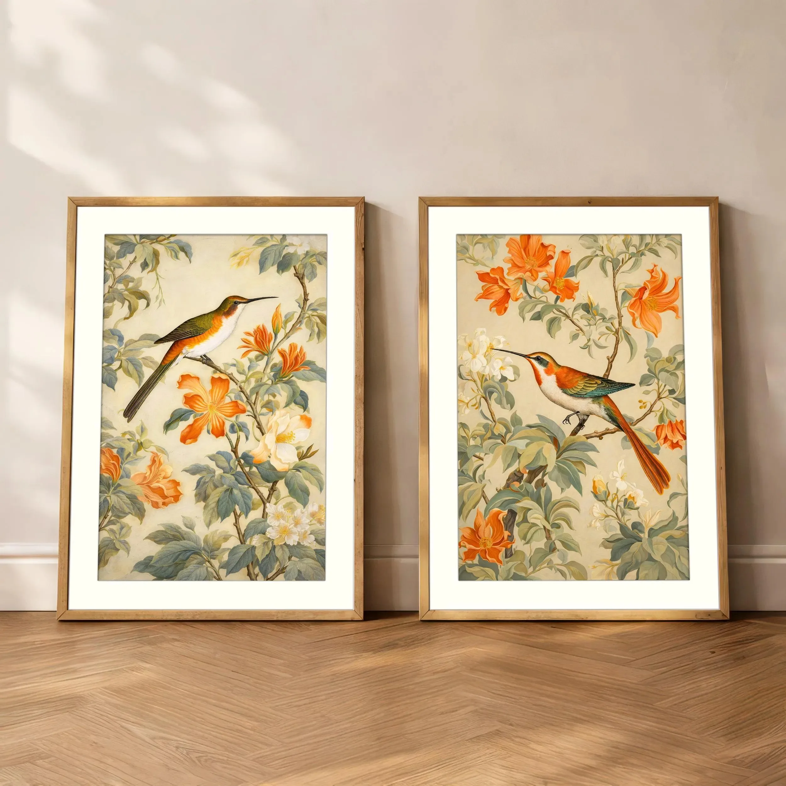 Kolibry retro - zestaw 2 plakatów Wzór 2