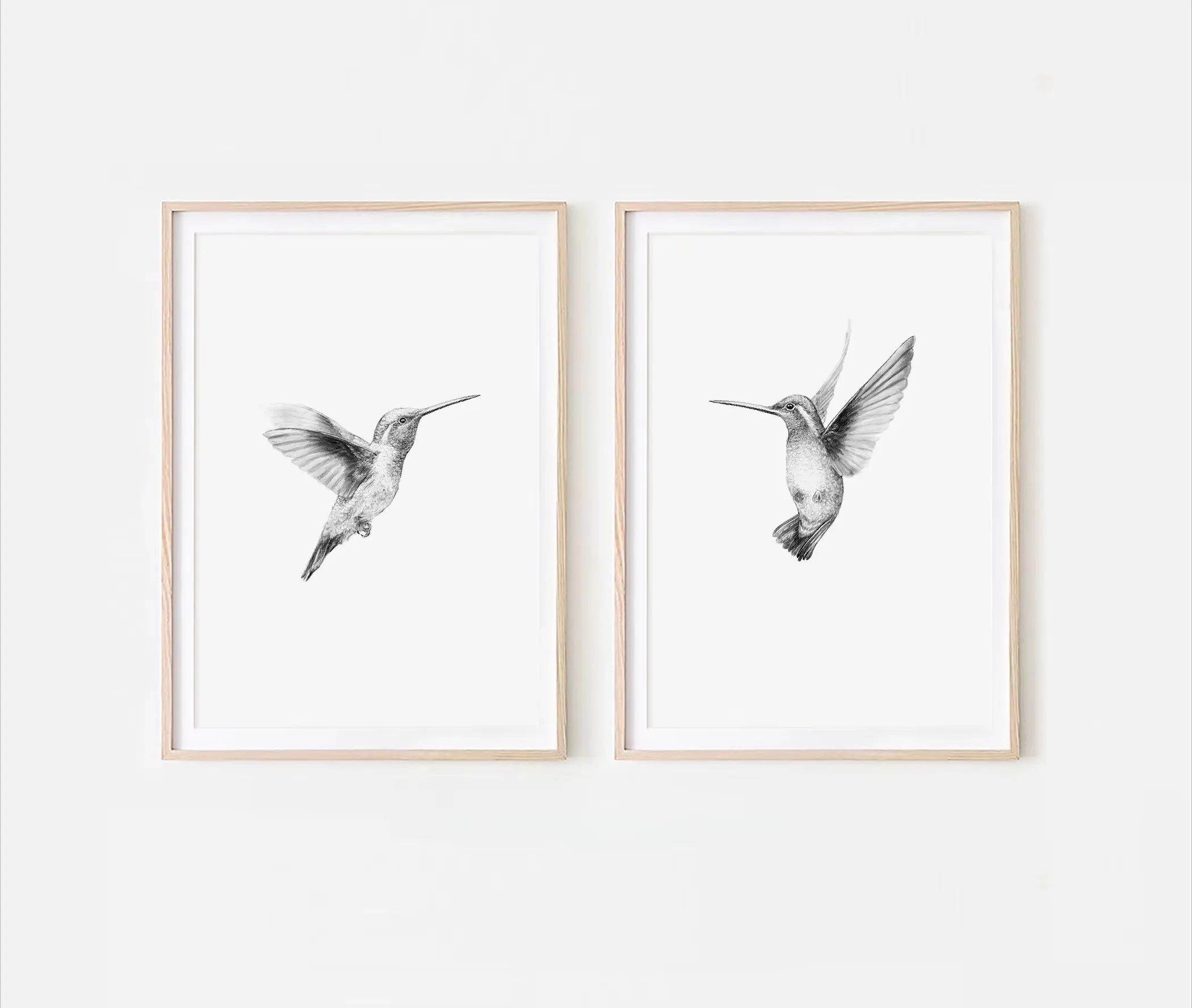 Kolibry retro - zestaw 2 plakatów Wzór 5