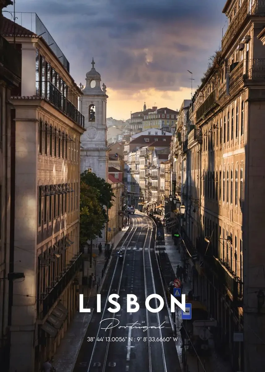 Plakaty z miastami - Lizbona, Londyn, Praga, Porto Wzór 6