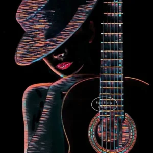 Plakaty muzyczne vintage - jazz i instrumenty Jasnozielony