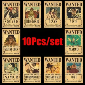 Plakaty One Piece Wanted - zestaw 10 sztuk Wzór 1