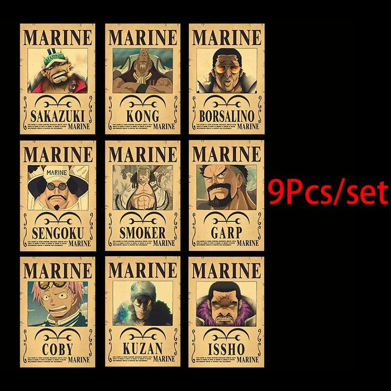 Plakaty One Piece Wanted - zestaw 10 sztuk Wzór 6