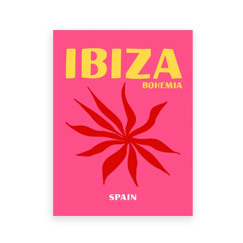 Plakaty podróżnicze preppy - Ibiza, Capri, Miami Wzór 1