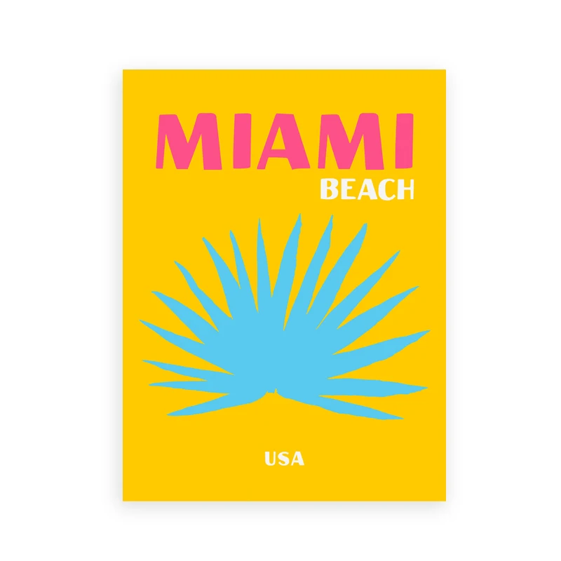 Plakaty podróżnicze preppy - Ibiza, Capri, Miami Wzór 2