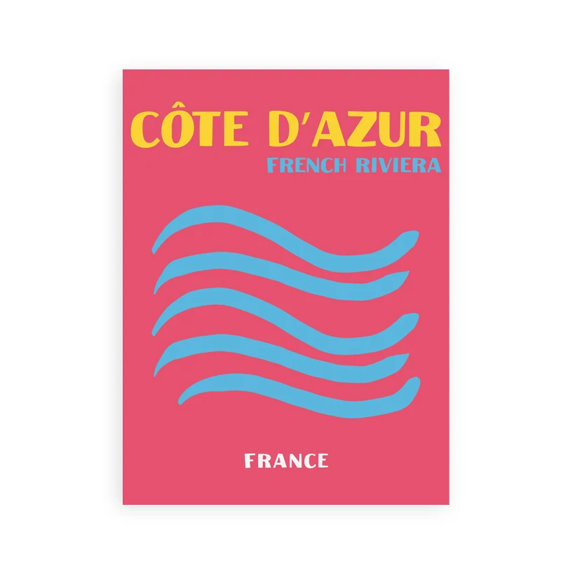 Plakaty podróżnicze preppy - Ibiza, Capri, Miami Wzór 4