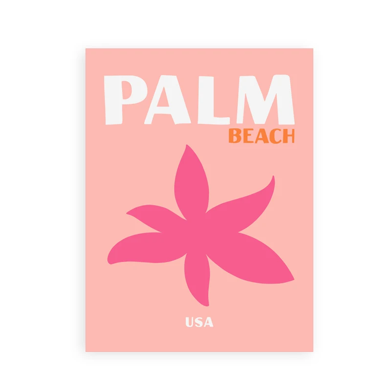 Plakaty podróżnicze preppy - Ibiza, Capri, Miami Wzór 7