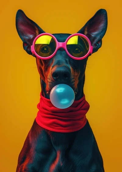 Plakaty z psami w okularach – kolorowy humor Wzór 11