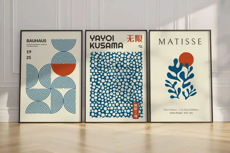 Plakaty roslinne Matisse i Kusama - zestaw na sciane Ct941