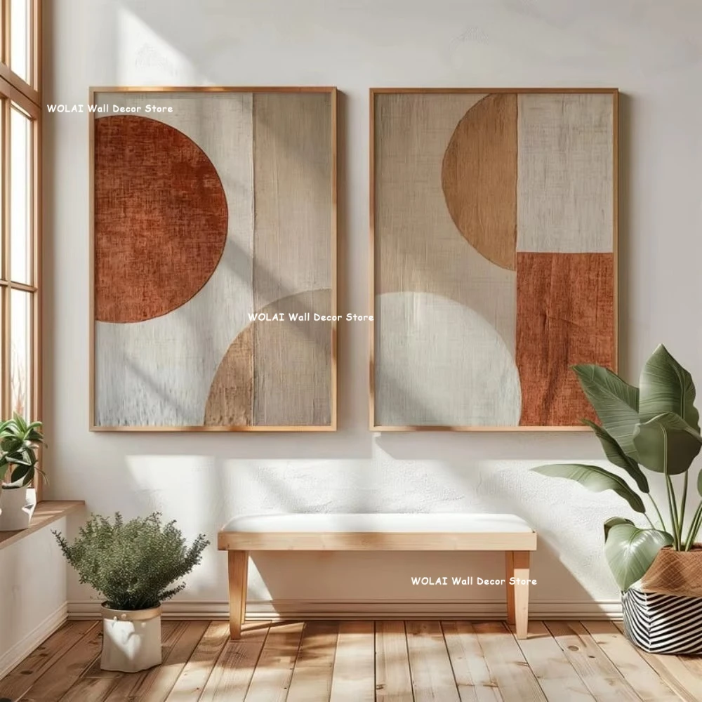 Plakaty wabi-sabi góry i żuraw - zestaw 2 szt. Wzór 6