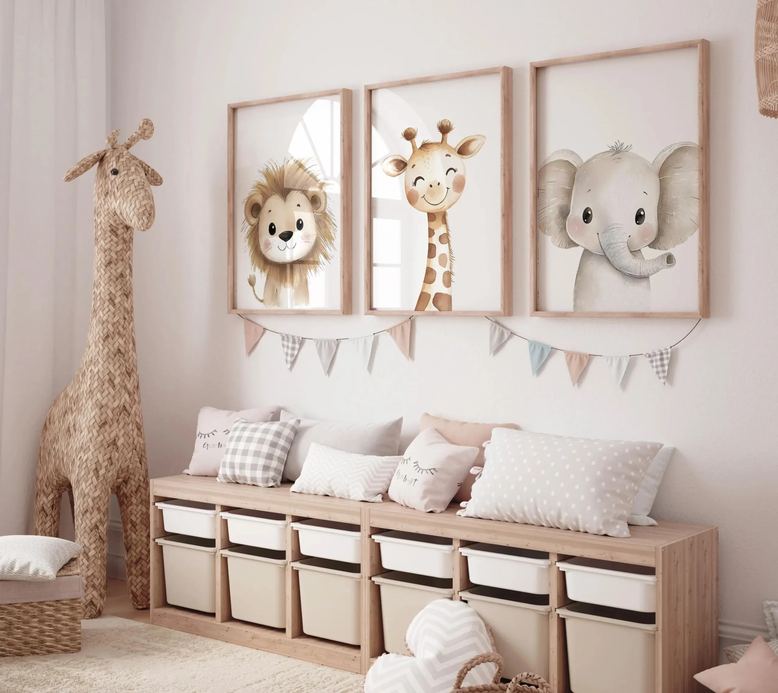 Plakaty zwierzęta safari akwarela zestaw 3 szt. Ct110191