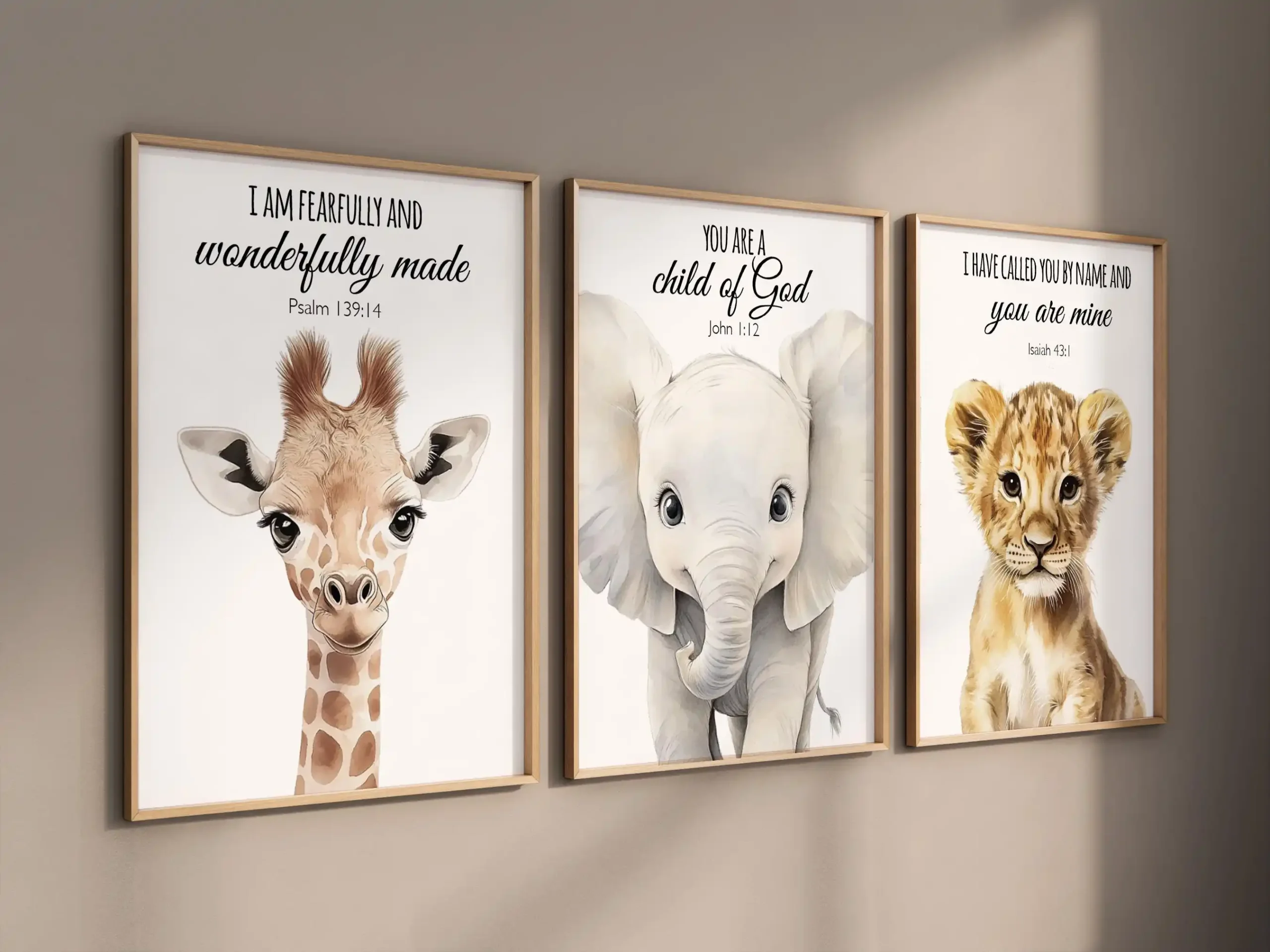 Zwierzęta safari - zestaw 3 plakatów dla dzieci Wzór 2
