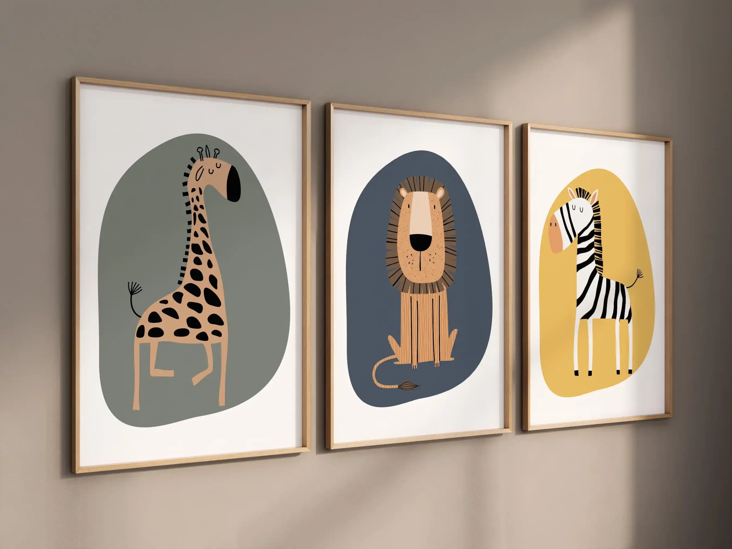 Zwierzęta safari - zestaw 3 plakatów dla dzieci Wzór 3