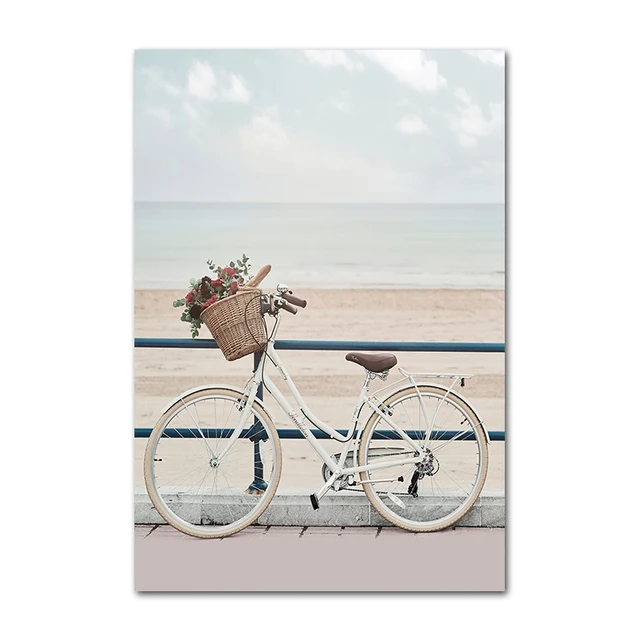 Plaża i morze z żółwiem - plakat na płótnie Czarny