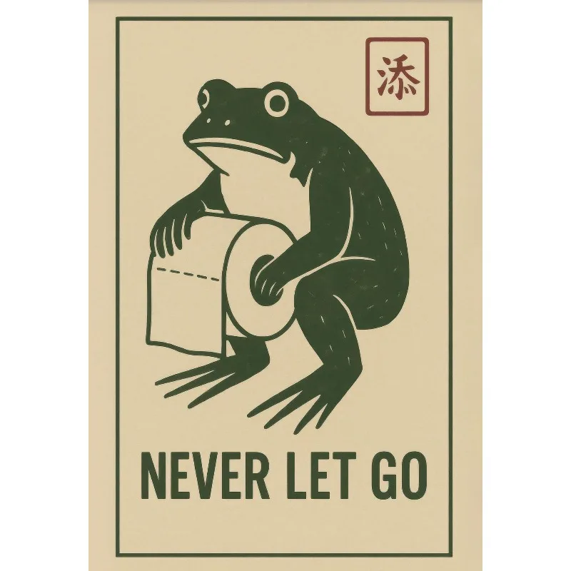 Retro plakat z żabą w wannie Wzór 5