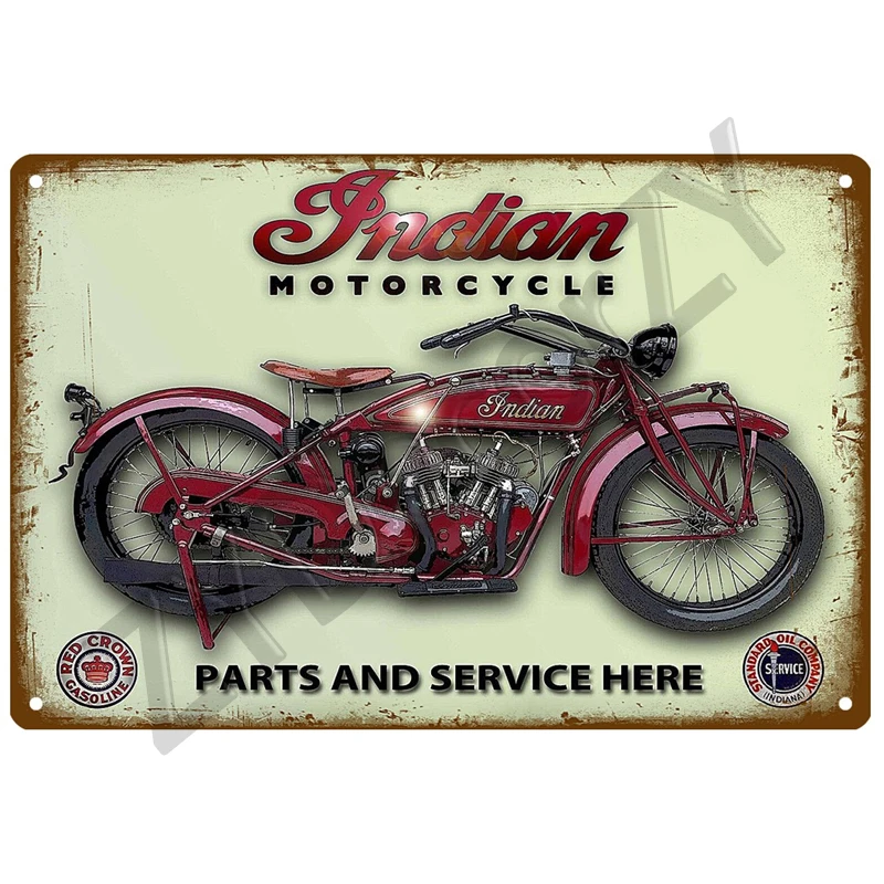 Metalowy szyld vintage motocyklowy do garażu Wzór 5