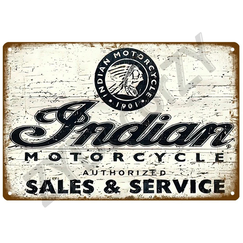 Metalowy szyld vintage motocyklowy do garażu Wzór 6