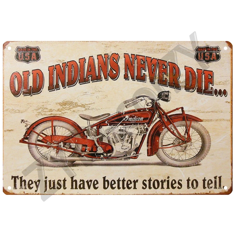 Metalowy szyld vintage motocyklowy do garażu Wzór 7