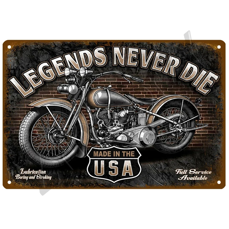 Metalowy szyld vintage motocyklowy do garażu Wzór 8