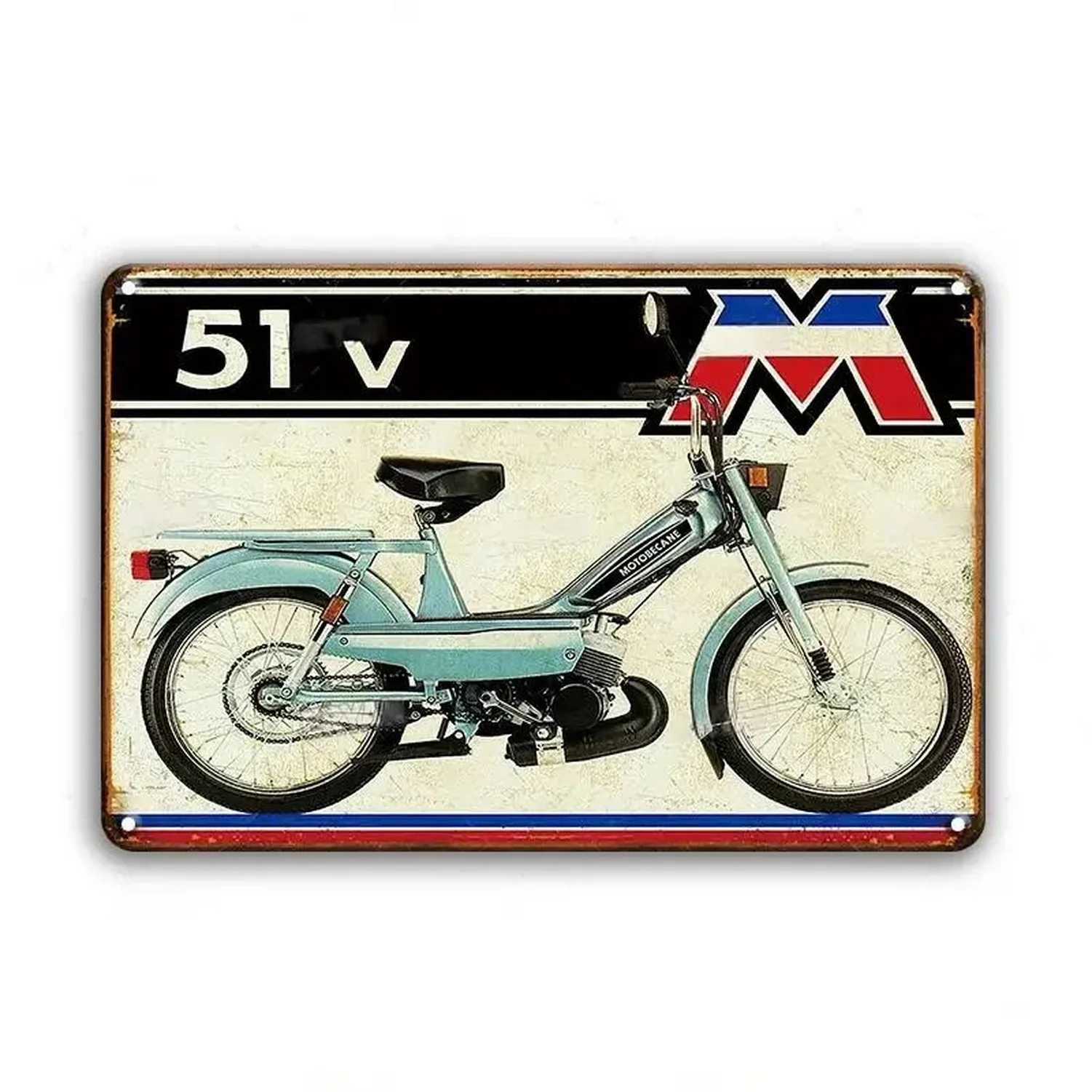 Tablica metalowa motocykl retro vintage Czerwony