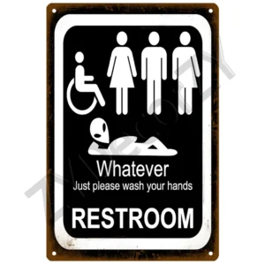 Tabliczka WC zabawny metalowy plakat do łazienki Wzór 1