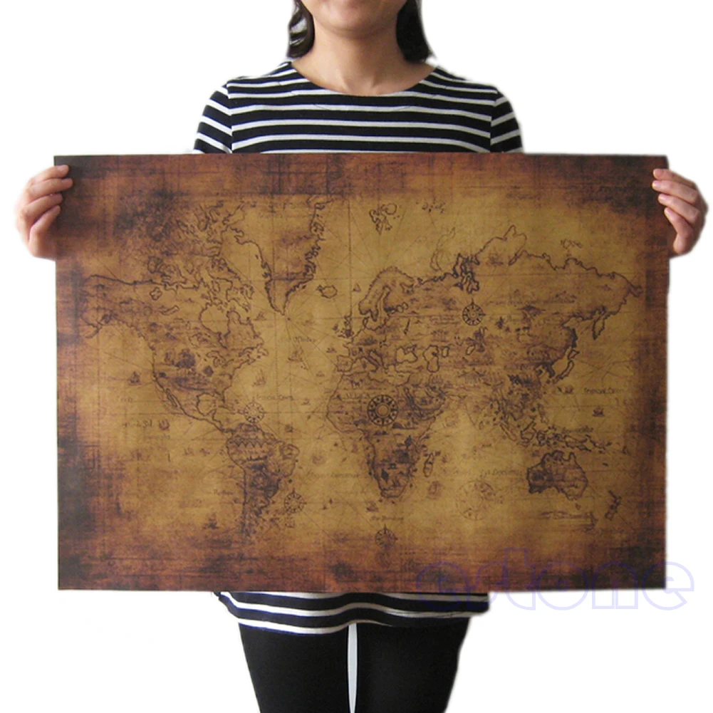 Vintage mapa świata plakat papierowy retro